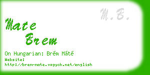 mate brem business card